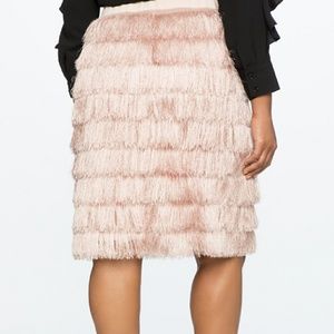 Eloquii fringe pencil skirt pink champagne size 20